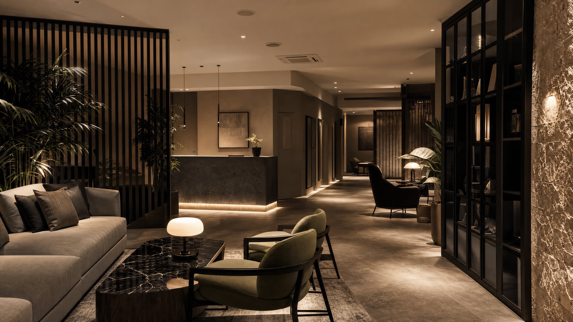 Discreet private social club interior in Alicante